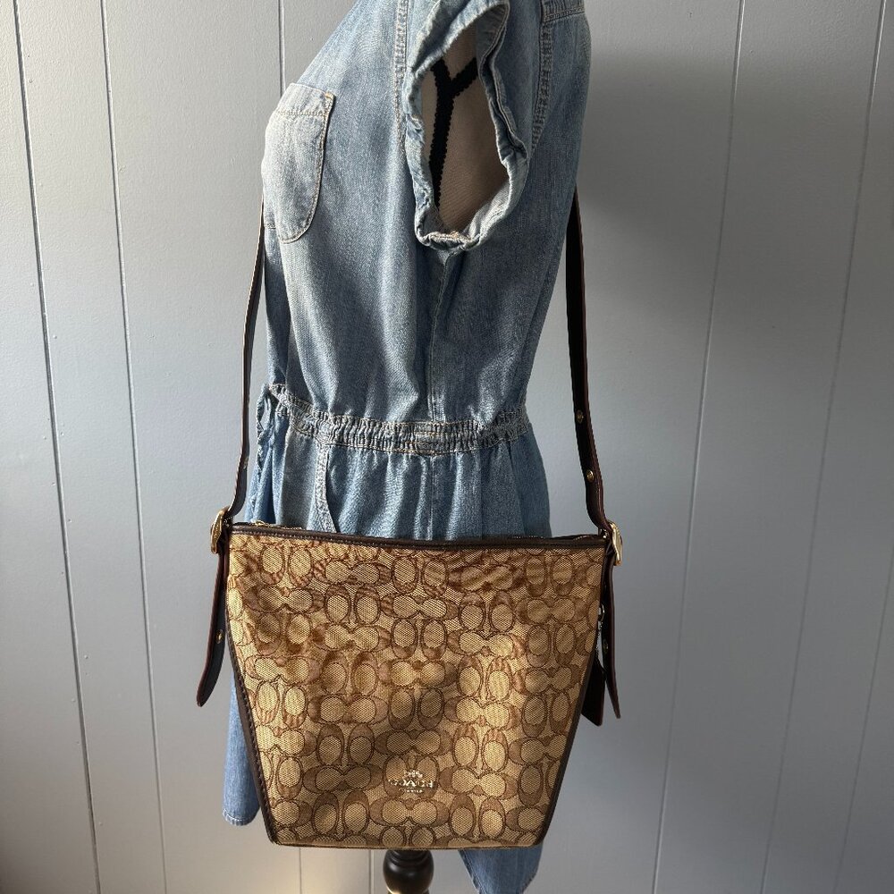 Coach Canvas and Leather Bucket Shoulder Bag